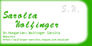 sarolta wolfinger business card